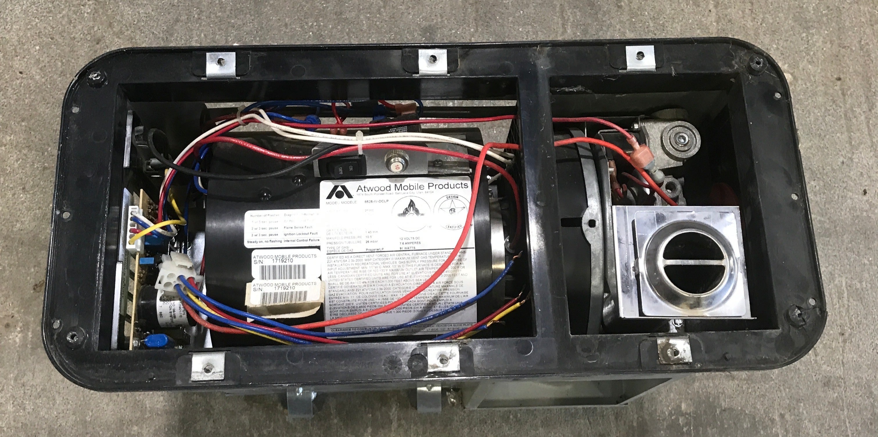 USED 8525 IV DCLP HYDROFLAME RV Propane Furnace - 25000 BTU - Young Farts RV Parts