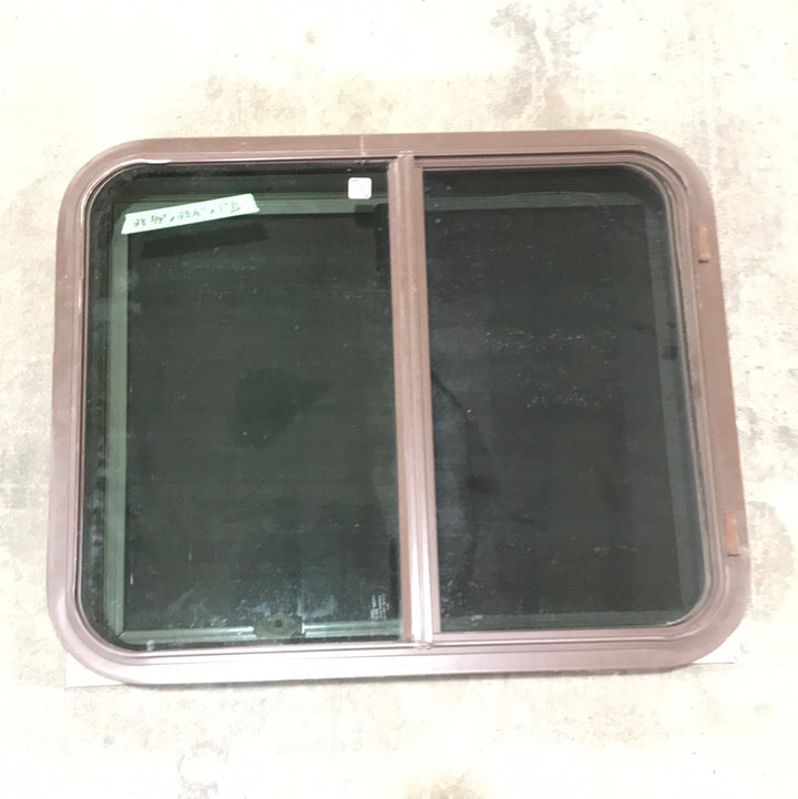 Used Brown Radius Dual Pane-Storm Window : 28 3/4" W X 23 1/2" H X 1" D - Young Farts RV Parts