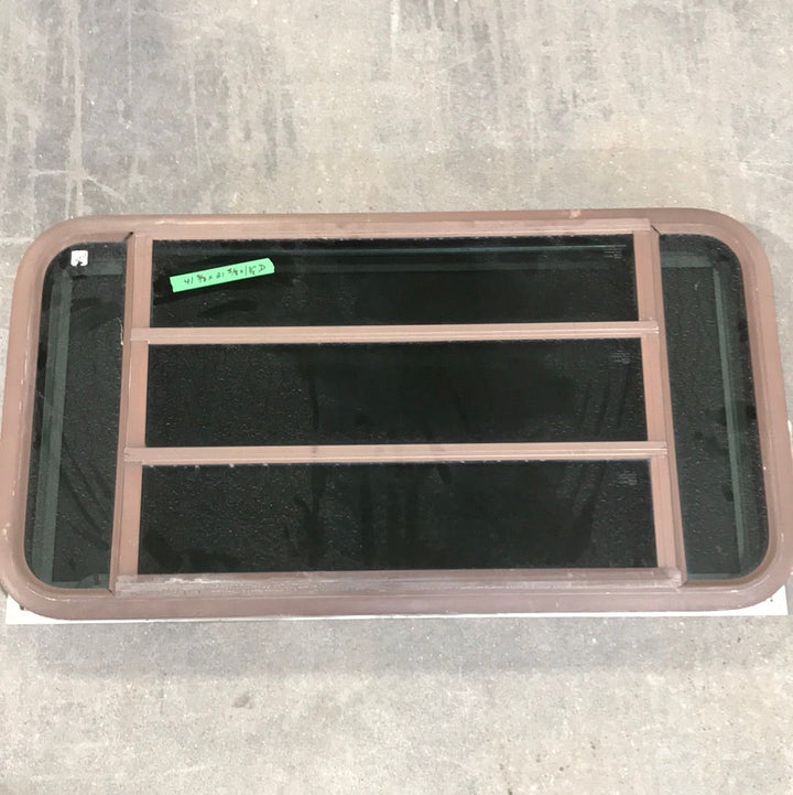 Used Brown Radius Dual Pane-Storm Window : 41 3/8" W X 21 5/8" H X 1 1/2" D - Young Farts RV Parts