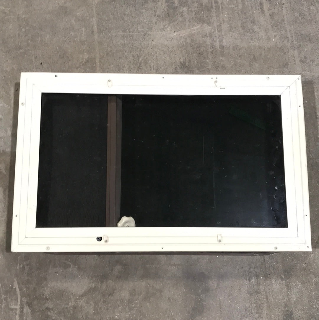 Used Brown Radius Double Pane-Storm Window : 28 3/4