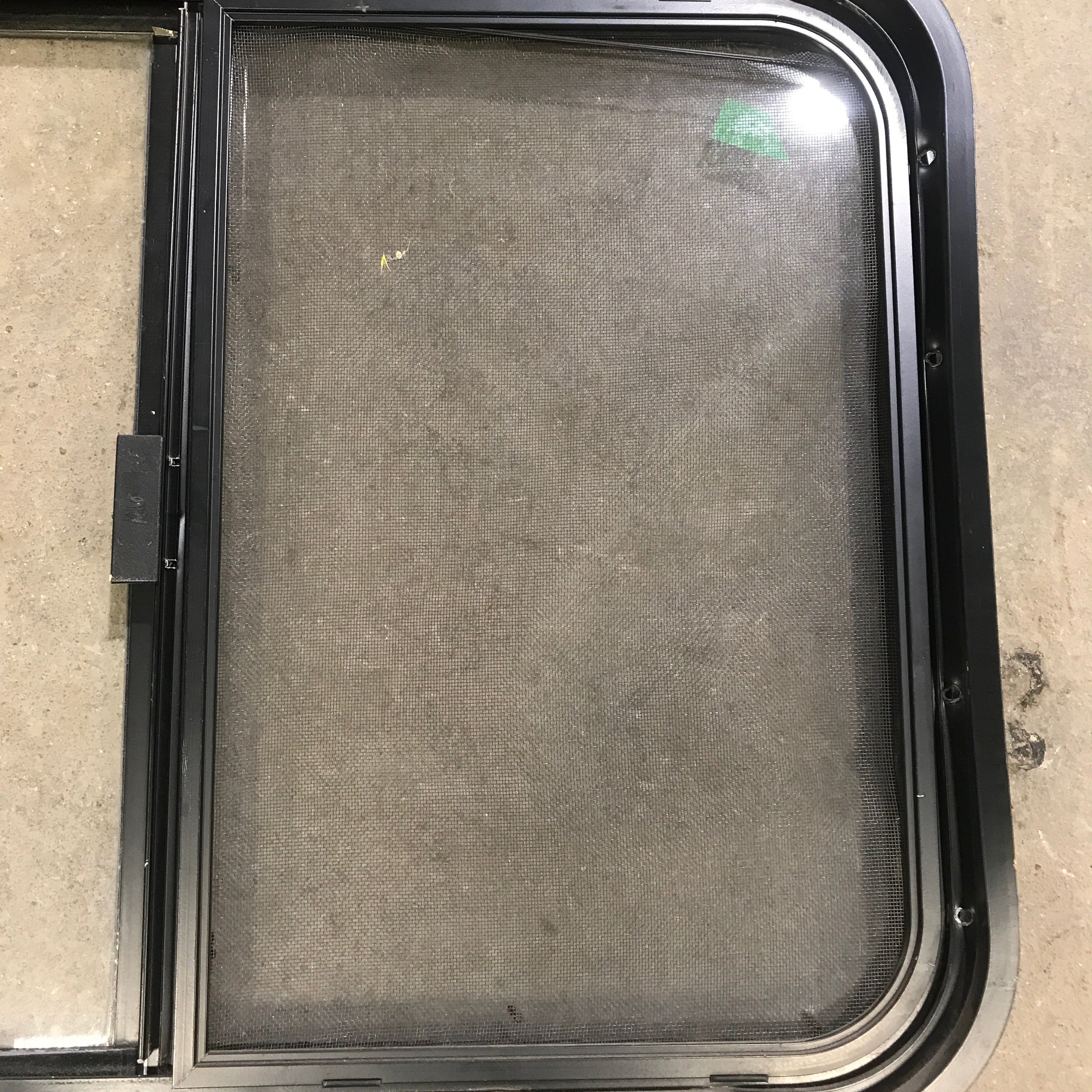 Used Black Radius Opening Window : 29.5" X 21.5" X 2" - Young Farts RV Parts