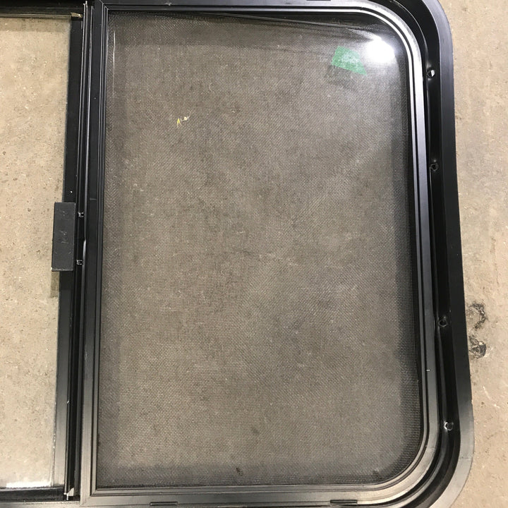 Used Black Radius Opening Window : 29.5" X 21.5" X 2" - Young Farts RV Parts