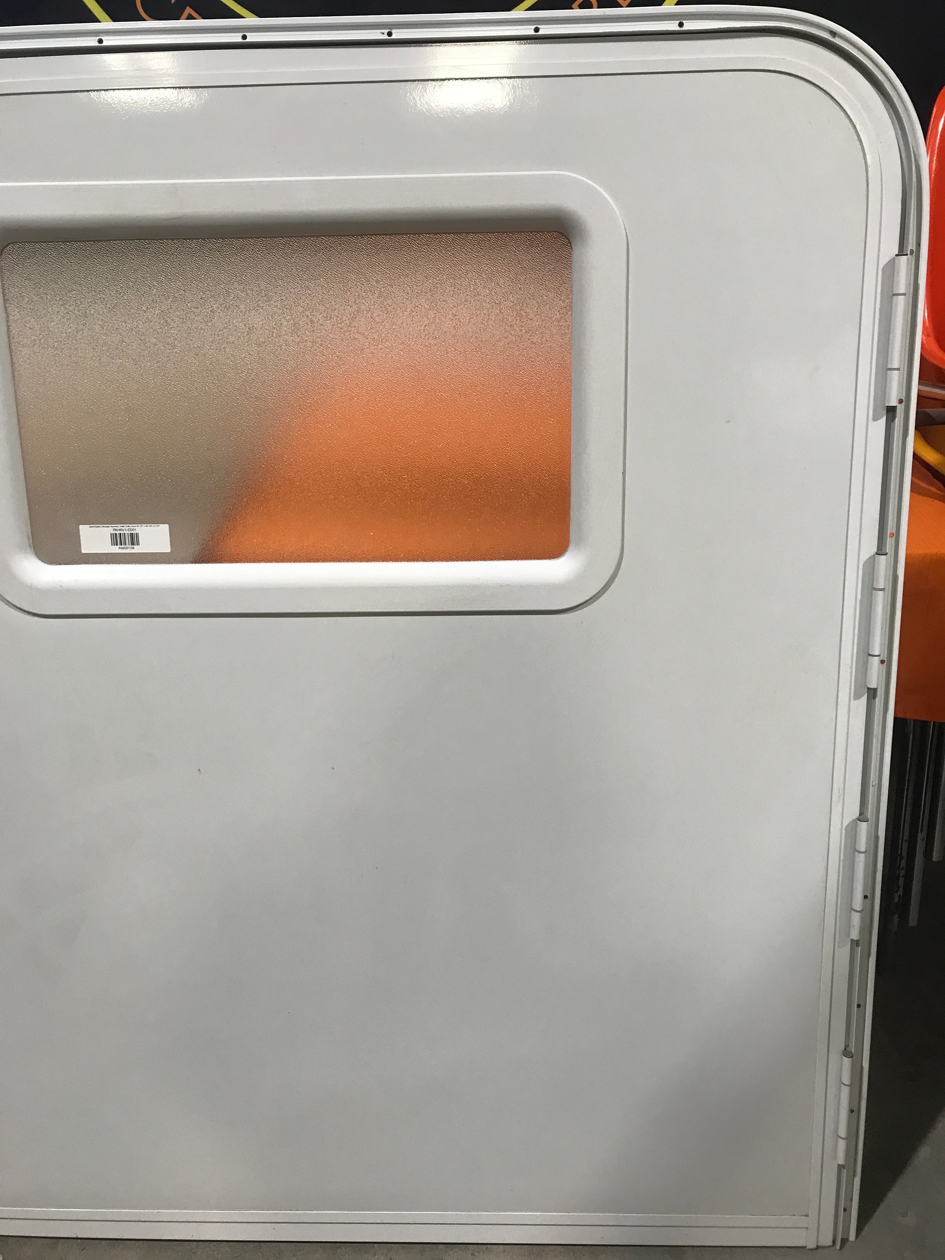 Used Radius Storage/ Teardrop Trailer Entry Door 48 1/4”x 43 1/2” x 2 1/2"