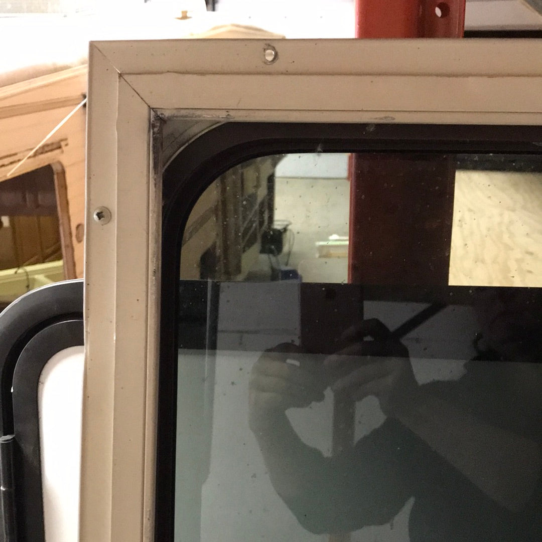 Used Brown Radius Dual Pane-Storm Window: 53 1/2 W x 54 1/2 H X 2 1/2" D