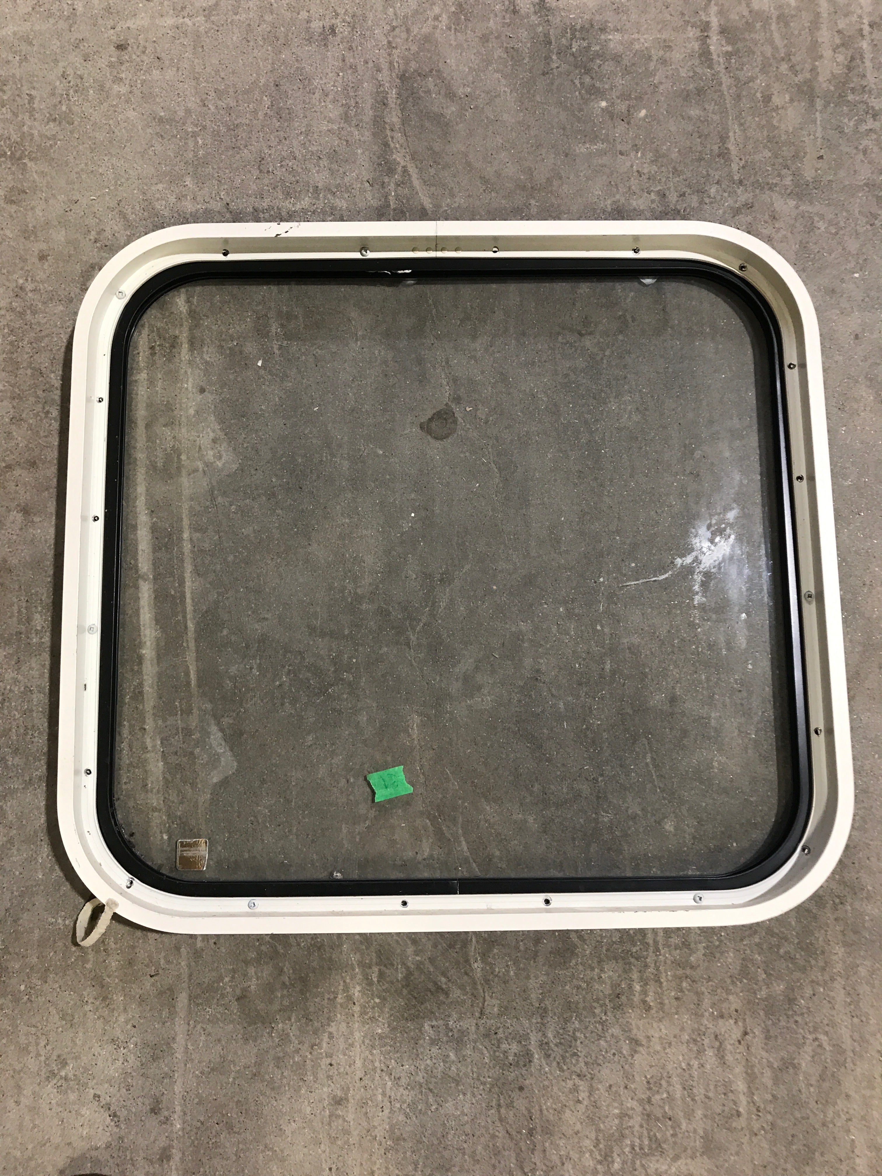 Used Black Radius Non Opening Window : 23 1/2" W x 22" H x 1 7/8"