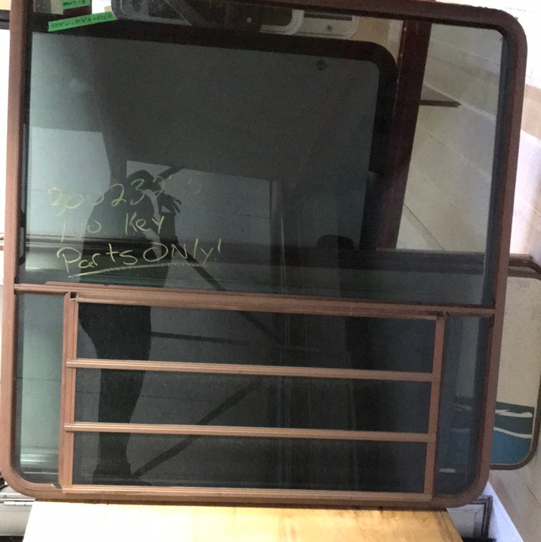 Used Brown Radius Dual Pane-Storm Window: 53 1/2 W x 54 1/2 H X 2 1/2" D