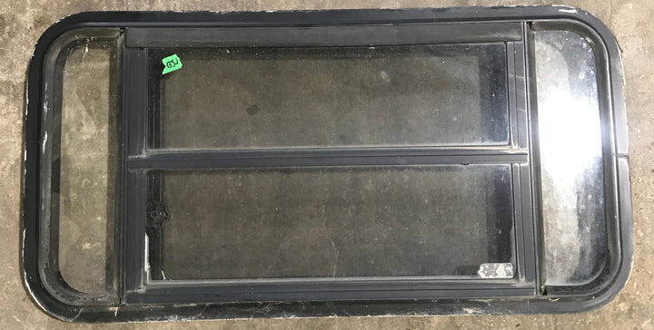 Used Black Radius Opening Window : 35" W x 17 1/4" H x 1 7/8" D