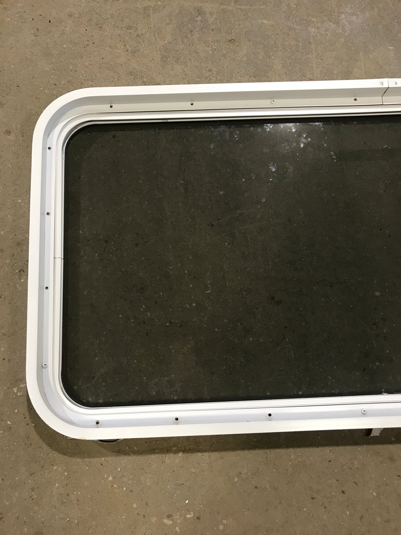 Used White Radius Non Opening Window : 47 3/4