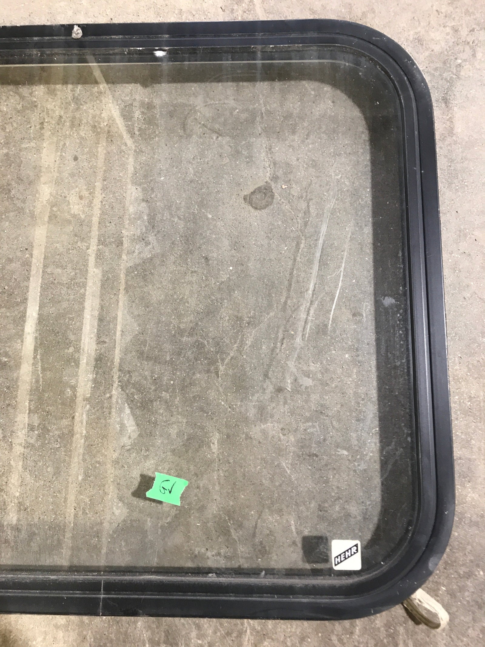 Used Black Radius Non Opening Window : 23 1/2