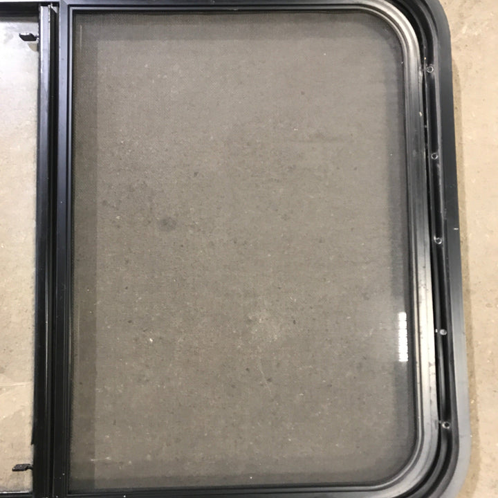 Used Black Radius Opening Window : 23" X 34.5" X 1.875" - Young Farts RV Parts