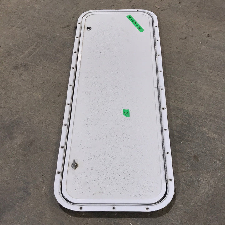 Used Radius Cornered Cargo Door 40" W x 13 3/4" H X 5/8" D - Young Farts RV Parts