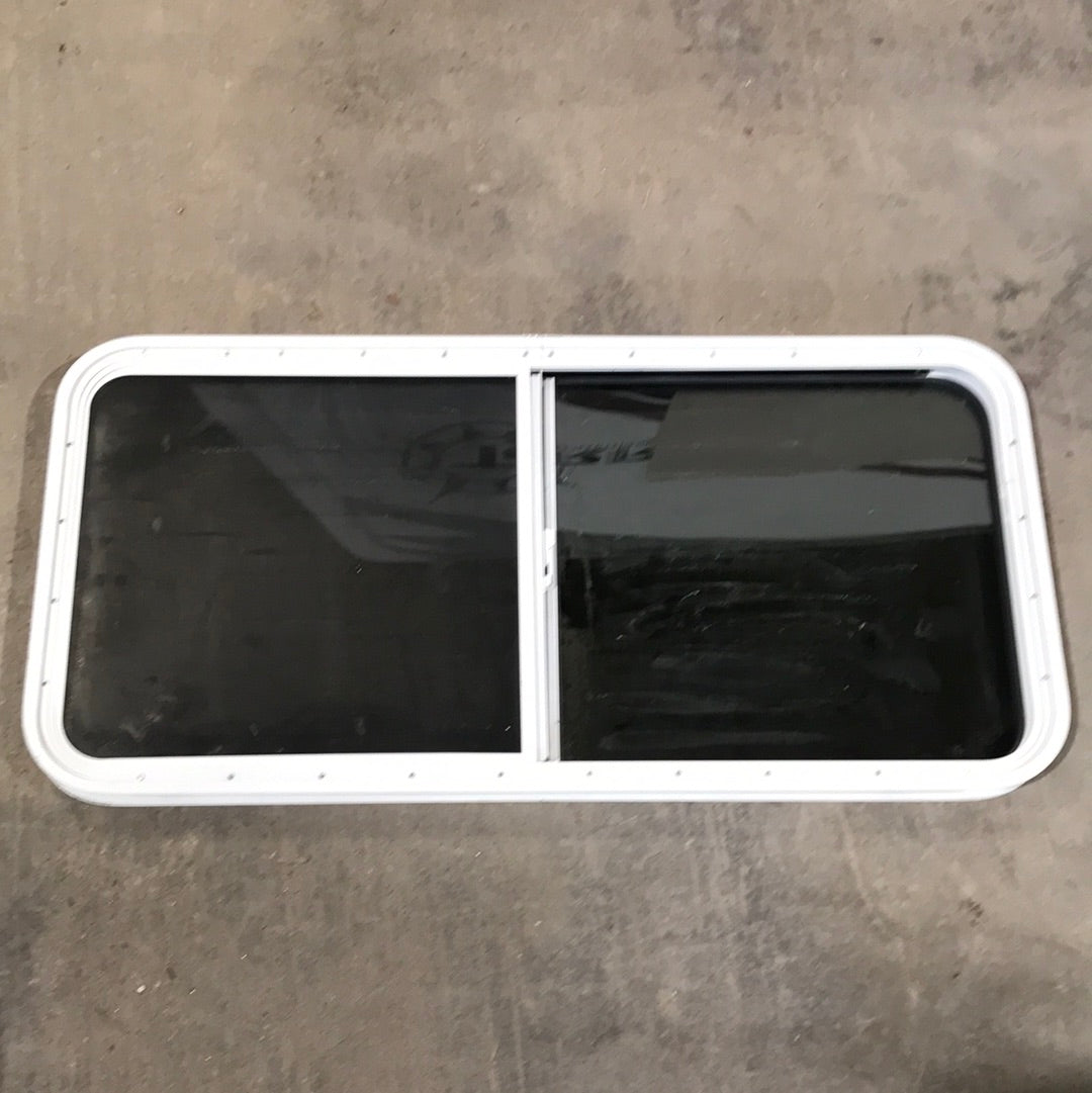 Used White Radius Opening Window : 45 1/4" W x 21 1/2" H x 2" D