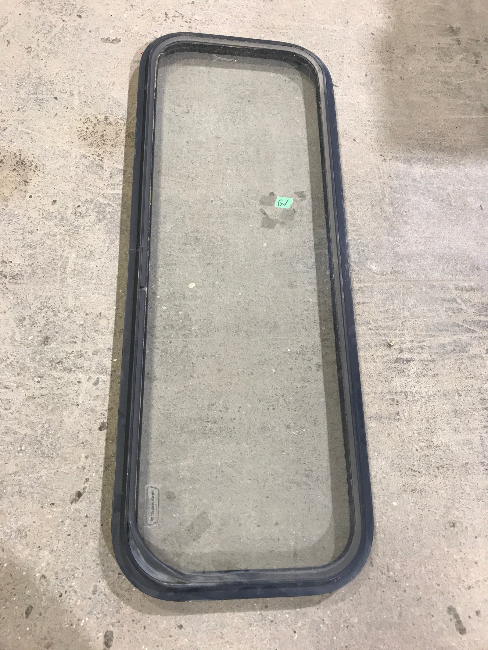 Used Black Radius Non Opening Window : 41 3/4