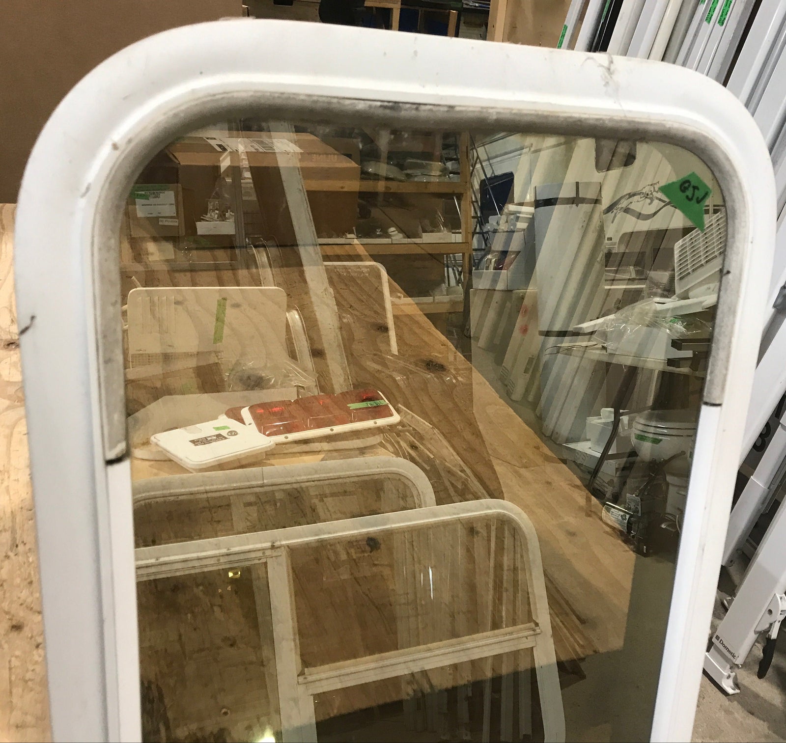Used White Radius Non Opening Window : 45 1/2