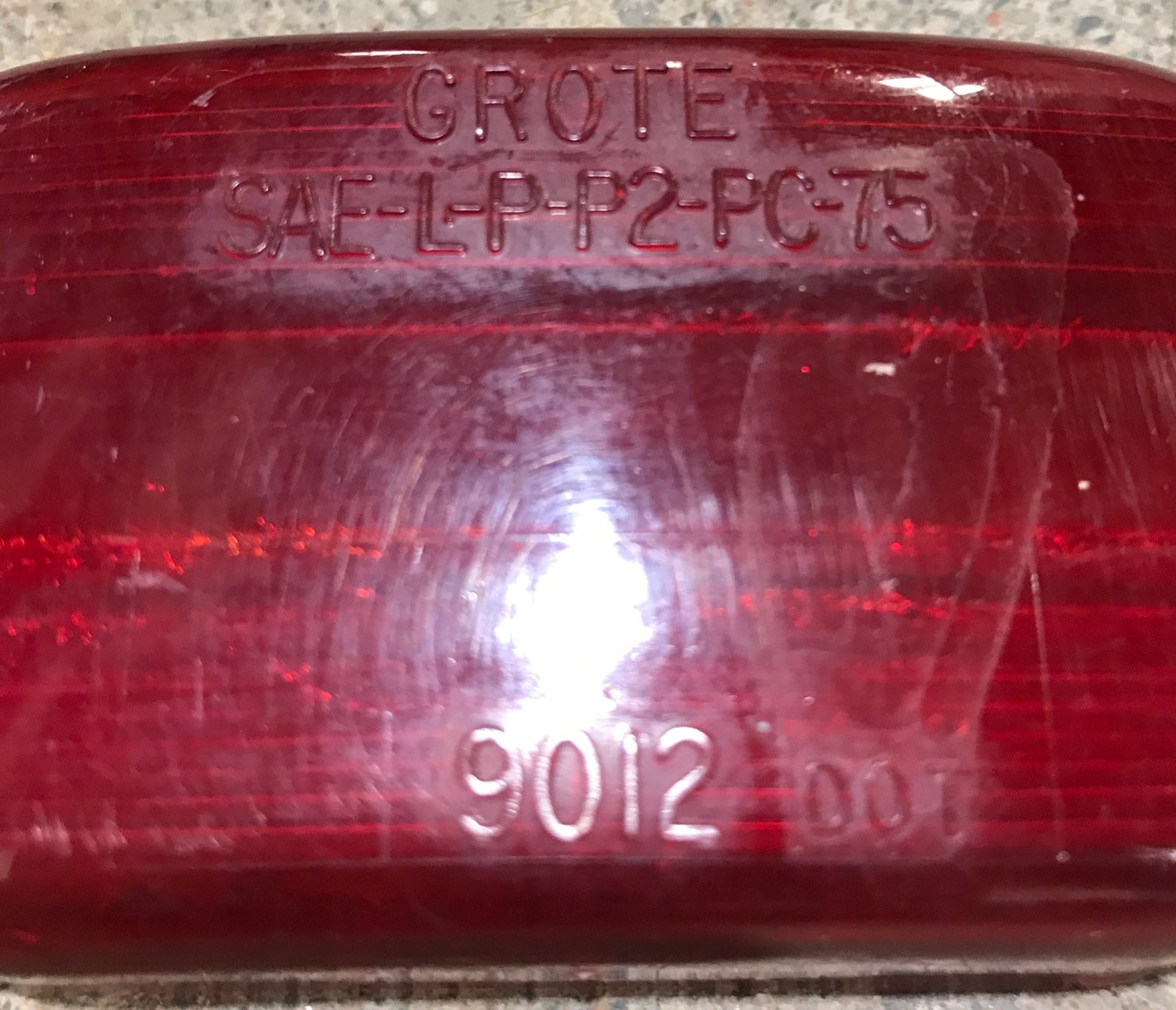 Used Grote 9012 - SAE-L-P-P2-PC-75 Replacement Lens for Marker Light - Red
