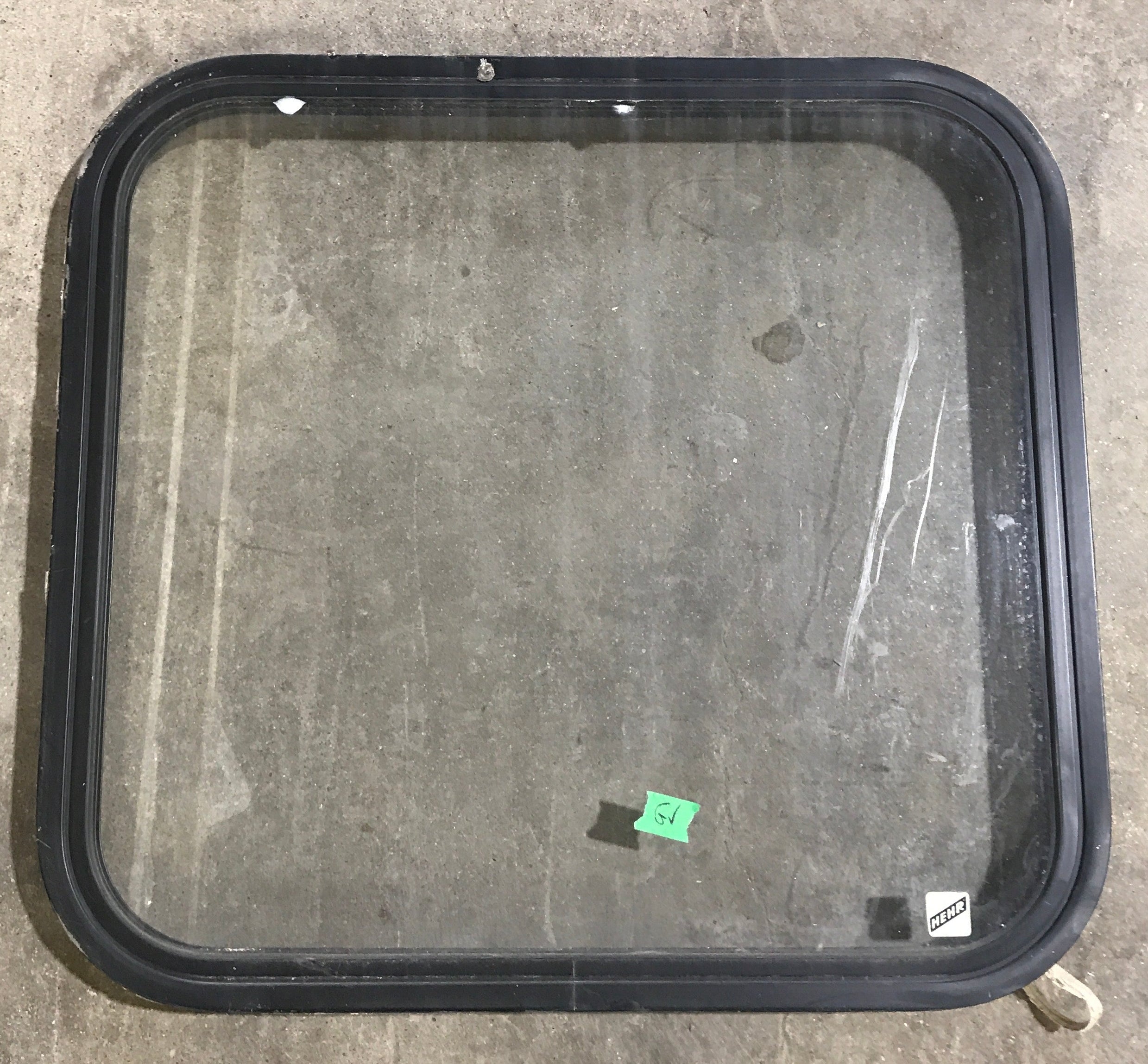 Used Black Radius Non Opening Window : 23 1/2" W x 22" H x 1 7/8"