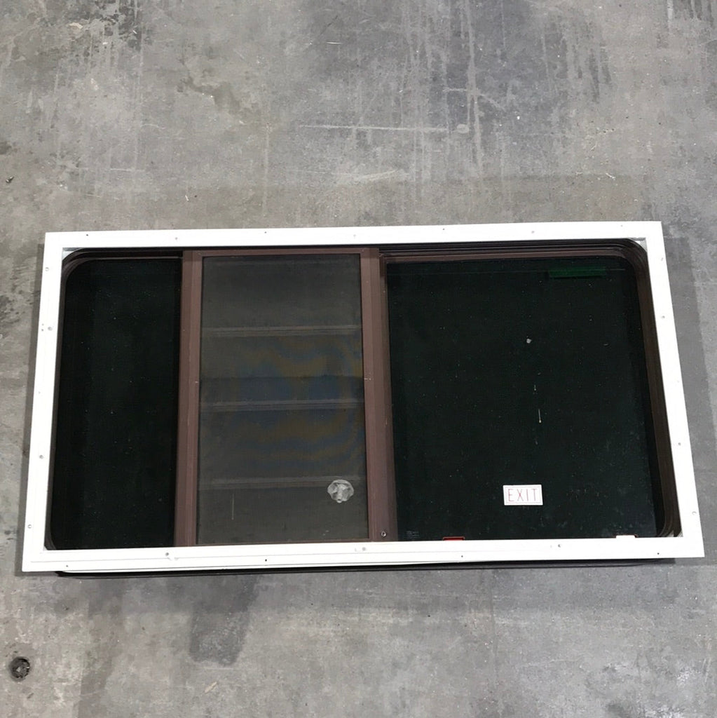 Used Brown Radius Dual Pane-Storm Window : 53 3/8" W x 28 5/8" H x 1 1/2" D - Young Farts RV Parts