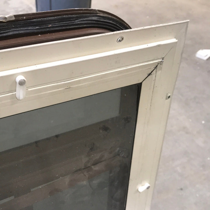 Used Brown Radius Dual Pane-Storm Window : 41 3/8" W X 21 5/8" H X 1 1/2" D - Young Farts RV Parts