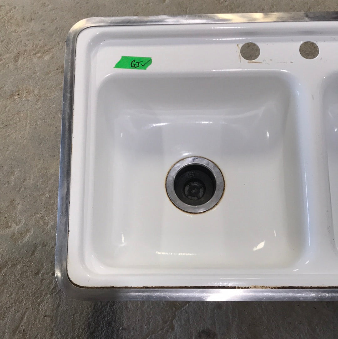 Used Double Kitchen Sink 33” W x 19” L