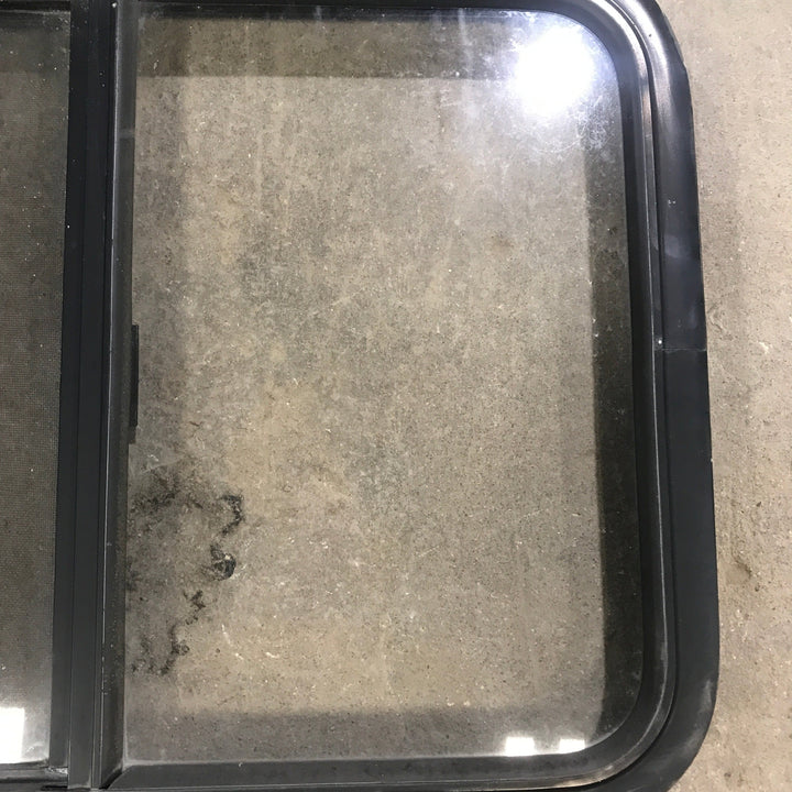 Used Black Radius Opening Window : 29.5" X 21.5" X 2" - Young Farts RV Parts