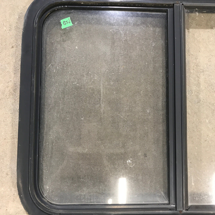 Used Black Radius Opening Window : 29.5" X 21.5" X 1.875" - Young Farts RV Parts