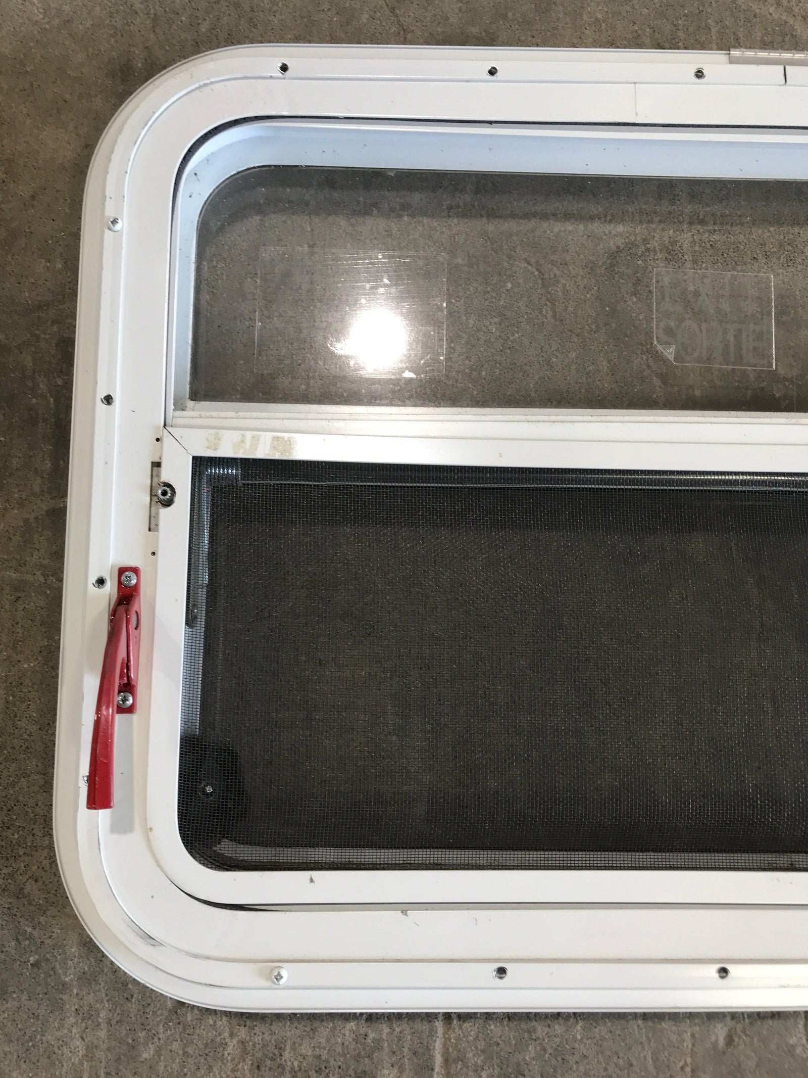 Used White Radius Emergency Opening Window : 29 1/4