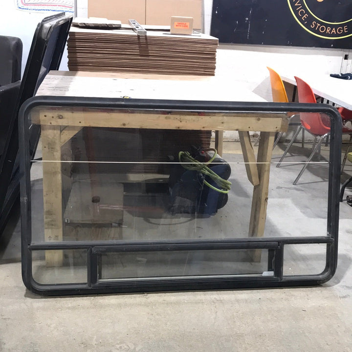 Used Black Radius Window : 59" W x 33 3/4" H x 2" D