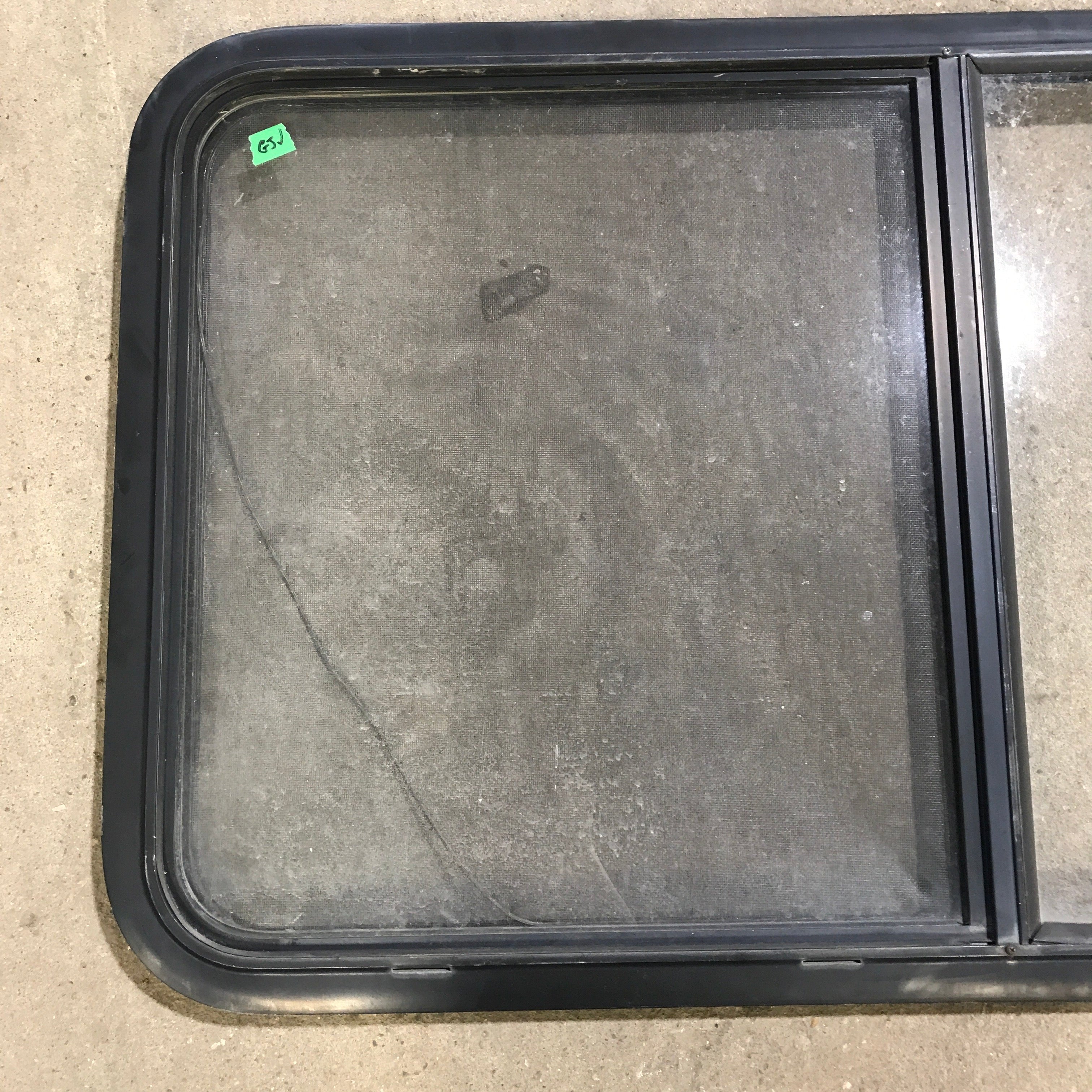 Used Black Radius Opening Window : 45.5" x 25.5" x 1.875" - Young Farts RV Parts