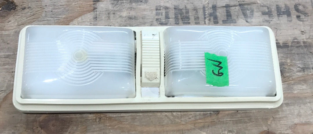 USED RV Interior Light Fixture *DOUBLE* PD772 - With Switch - Young Farts RV Parts