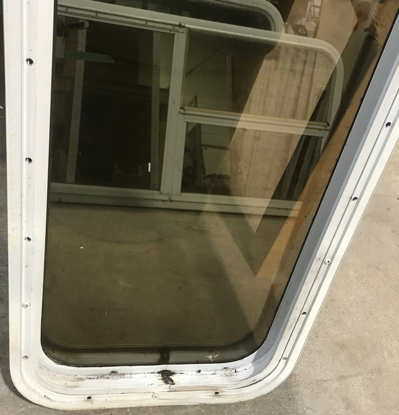 Used White Radius Non Opening Window : 45 1/2