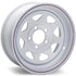 15X5 Trailer Wheel Spoke White Striped - 5 x 5.00 Inch Bolt Pattern - Young Farts RV Parts