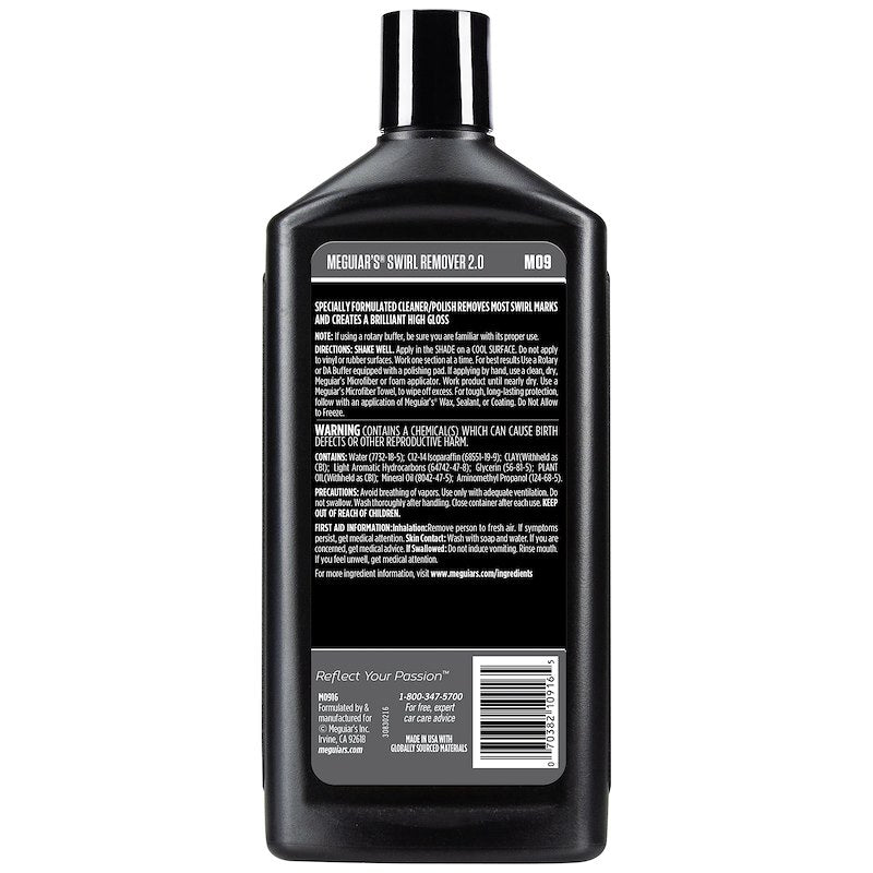Polishing Compound Meguiars M0916 Mirror Glaze; Removes Light Swirls and Adds Gloss Clarity; Liquid; 16 Ounce