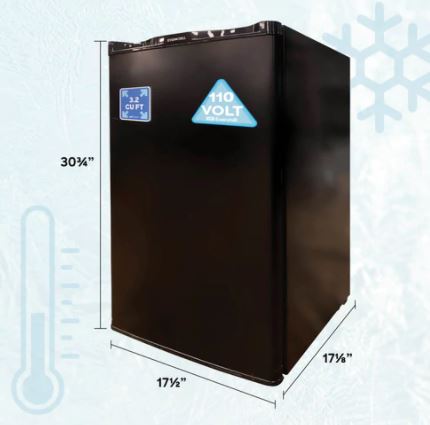 Furrion BC-90LHH Everchill 110VAC LH Refrigerator 3.2 Cu. Ft - Black - Young Farts RV Parts