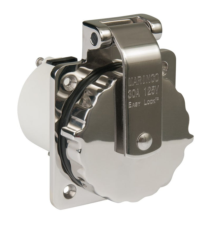 Marinco 303SSEL-BRV Receptacle Outdoor/ Indoor 30 Amp Stainless Steel - Young Farts RV Parts