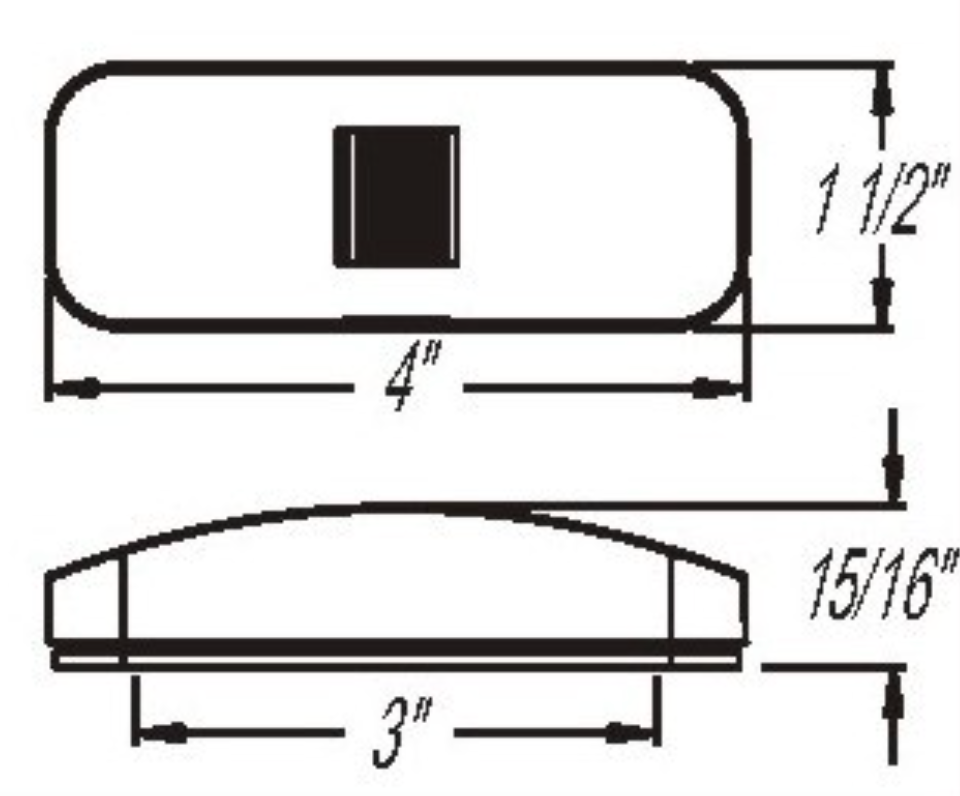 Rectangular Clearance Light Red - Young Farts RV Parts