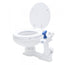 Albin 07 - 01 - 003 Marine Series Toilet, White Porcelain/White Wooden Seat - Young Farts RV Parts