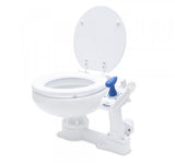 Albin 07-01-003 Marine Series Toilet, White Porcelain/White Wooden Seat