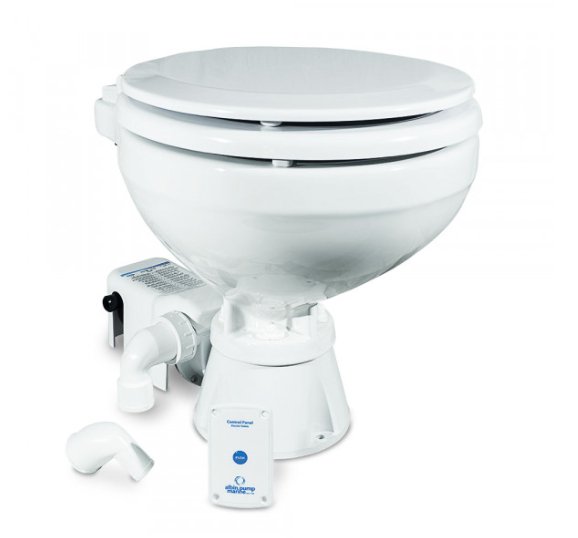 Albin 07 - 02 - 004 Marine Series Toilet, White Porcelain/White Wooden Seat - Young Farts RV Parts