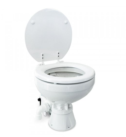 Albin 07 - 02 - 004 Marine Series Toilet, White Porcelain/White Wooden Seat - Young Farts RV Parts