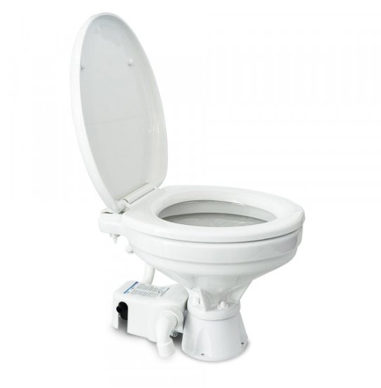 Albin 07 - 02 - 006 Marine Series Toilet, White Porcelain/White Thermoplastic Slow - Close Seat - Young Farts RV Parts