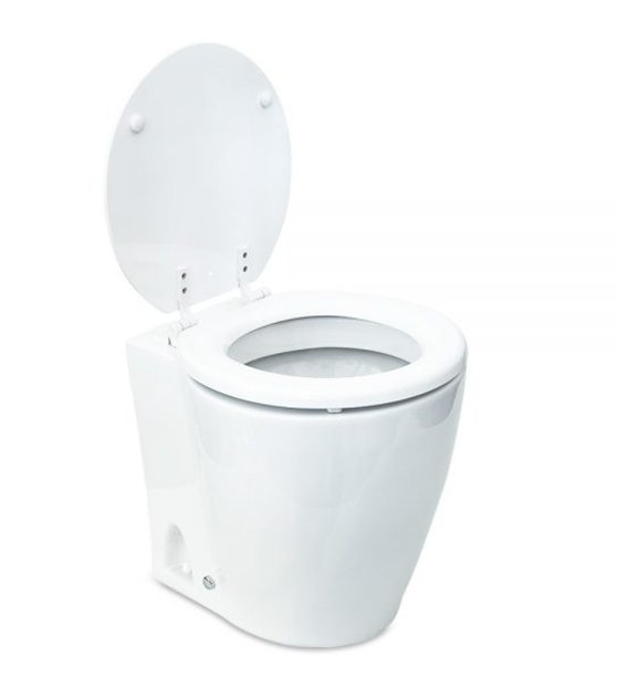 Albin 07 - 03 - 045 Marine Series Toilet, White Porcelain/White Wooden Seat - Young Farts RV Parts