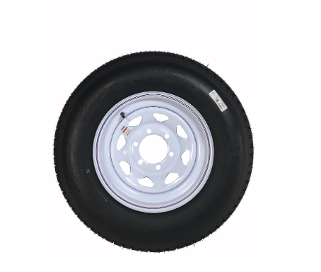 Americana Tire And Wheel 34900 235/80R16 Tire E/8H Trailer Wheel Spoke White Striped - Young Farts RV Parts
