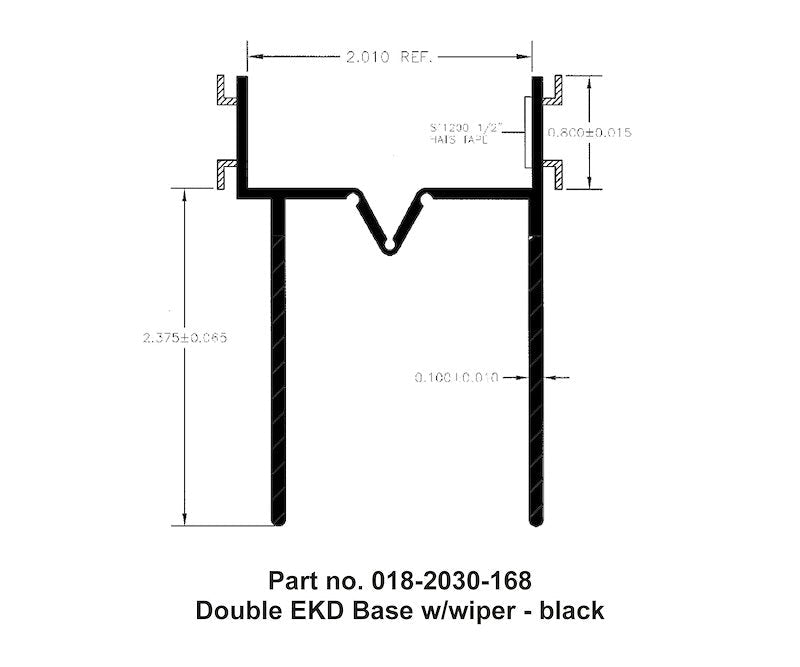 AP Products 018 - 2030 - 168 Slide Out Seal, Double EKD Seal Base With 2 - 3/8" Wiper, 2" Thickness x 3 - 3/16" Width x 14 Foot Length, Black - Young Farts RV Parts