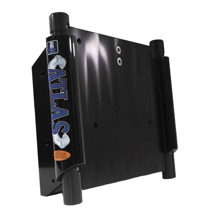ATLAS 4" Set Back Hydraulic Jack Plate - Gloss Black Anodized - Young Farts RV Parts