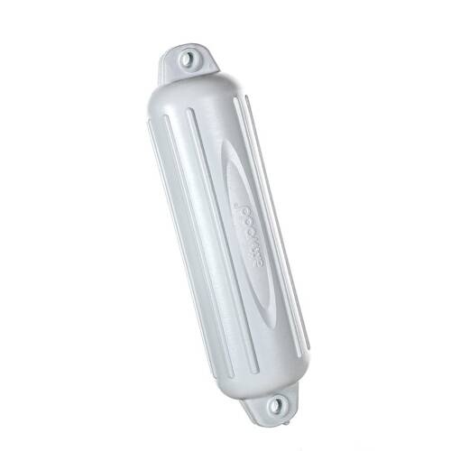 Attwood Marine Boat Fender - SoftSide - Ribbed Cylinder - 6" Diam - White Polymeric; Single - 9356D1 - Young Farts RV Parts