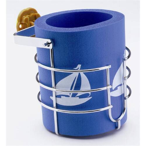 Attwood Marine Cup Holder - With Mounting Screws - Ideal For 12 Ounce Cans; Silver - 11672 - 4 - Young Farts RV Parts
