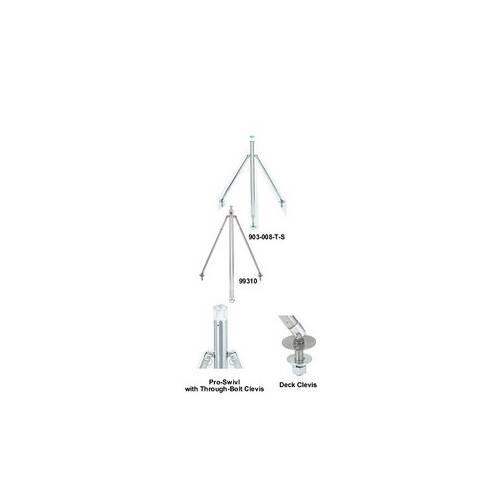 Attwood Marine Water Ski Tow Rope Pole - Fixed Height - 360° Swivel Head; Stainless Steel - 903 - 008 - T - S - Young Farts RV Parts