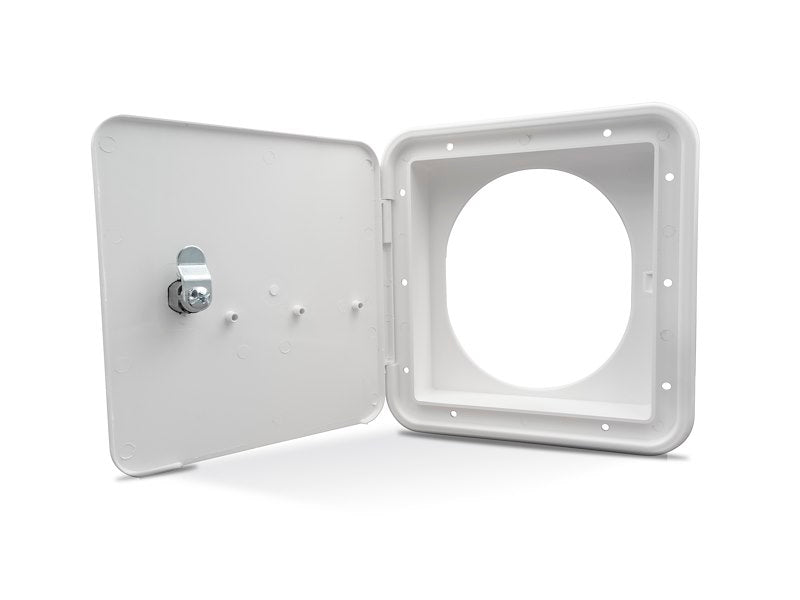B&B Molders 94304 Gas Hatch Oval Back Polar White - Young Farts RV Parts