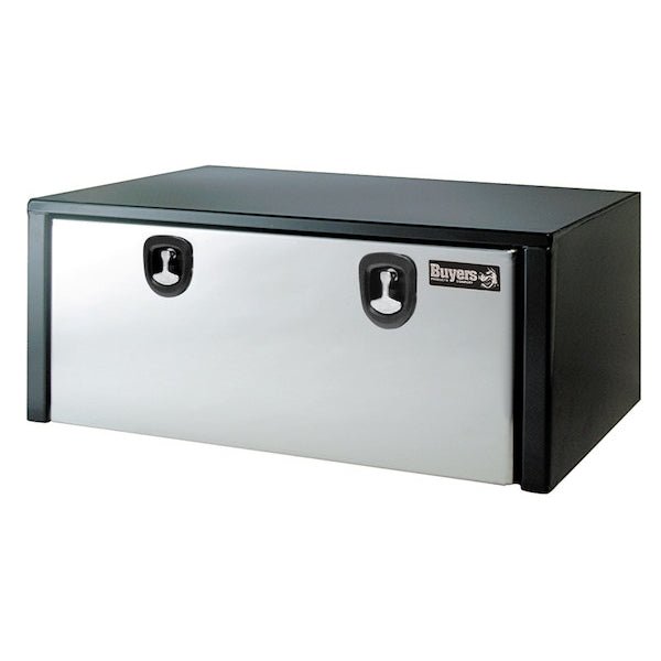 BLK STEEL BOX W/POLISH SS - Young Farts RV Parts