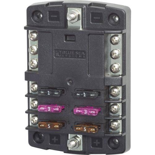 BLUE SEA 6 Circuit Fuse Block - 32 Volts DC/100 Amps - 5030 - BSS - Young Farts RV Parts
